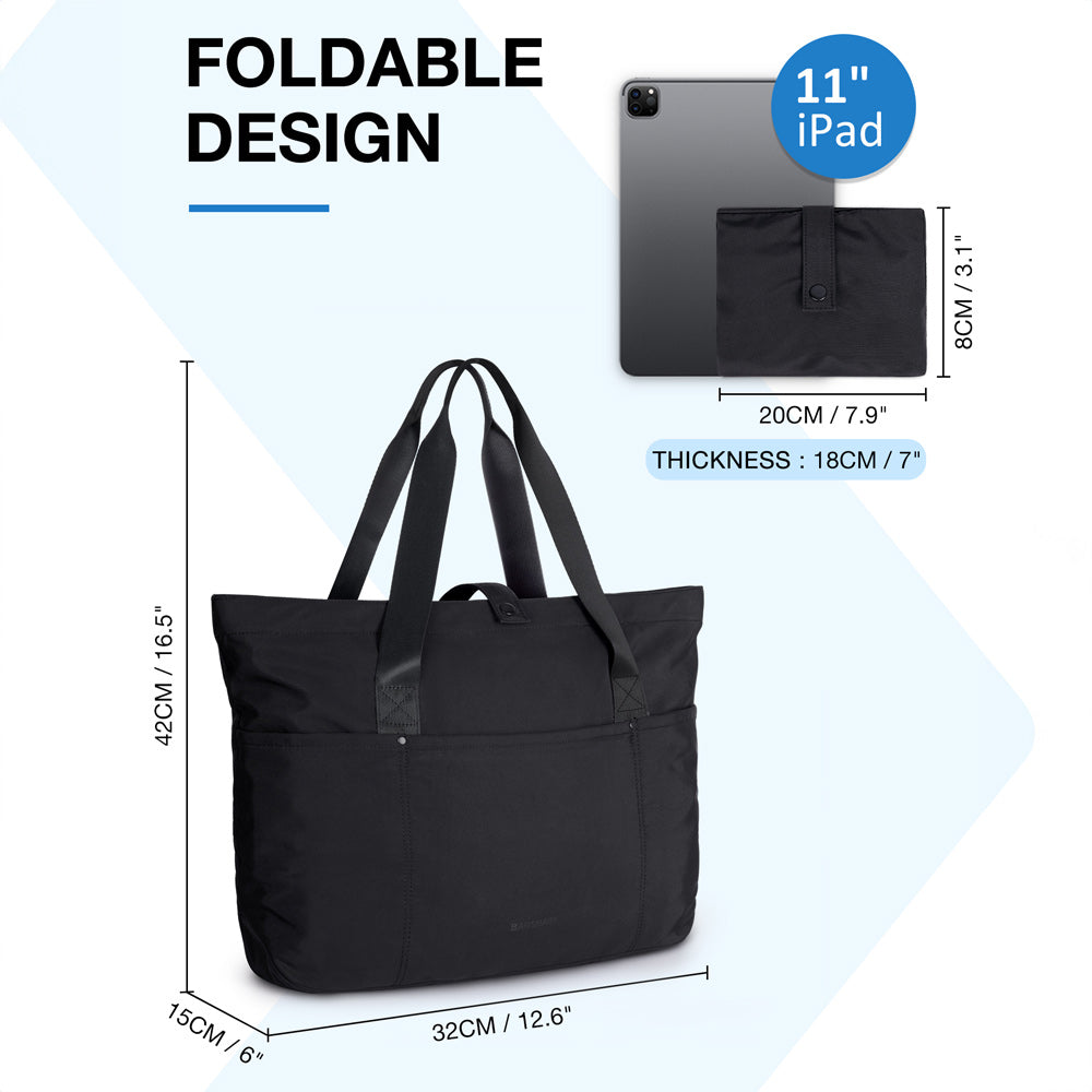 Vista Foldable Tote Bag - Black