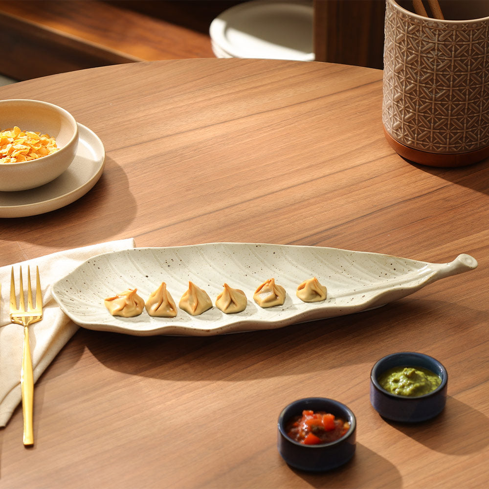 Folie Serving Platter - Speckled White