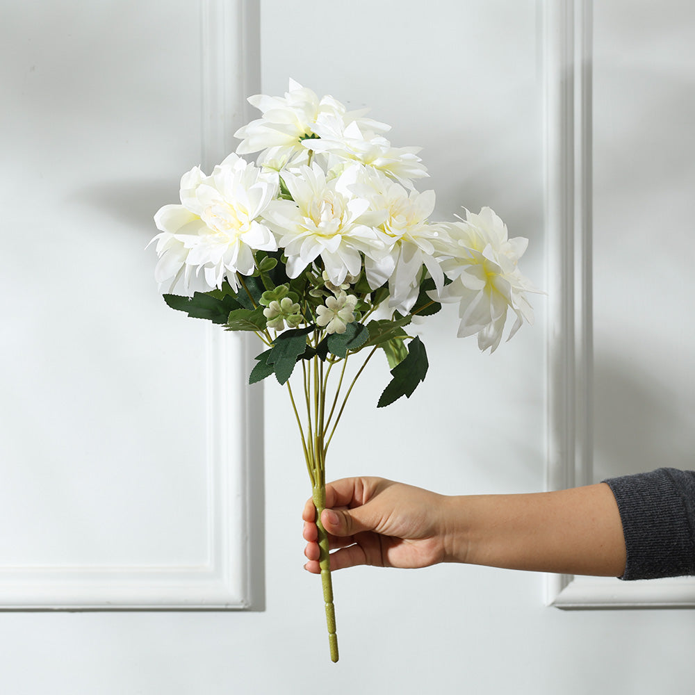 Formal Dahlias Faux Stem - Ivory