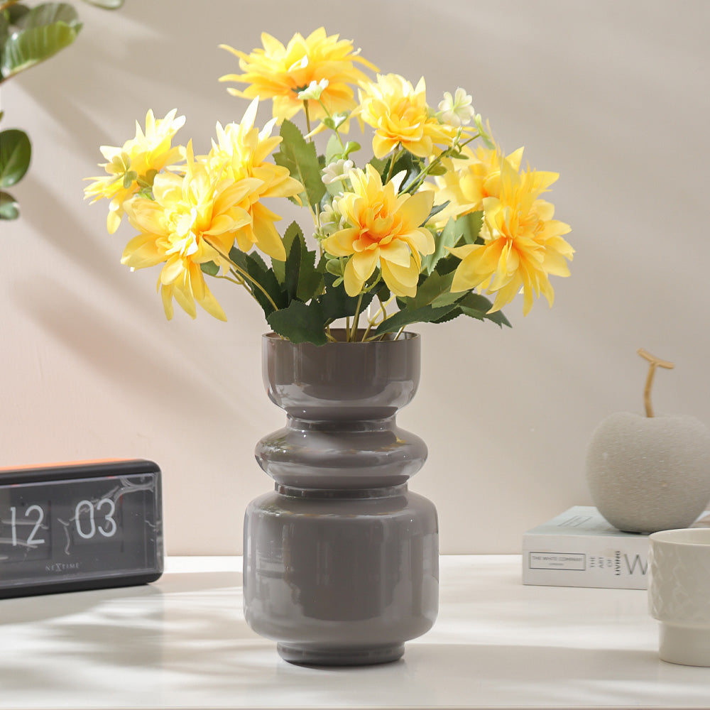 Formal Dahlias Faux Stem - Yellow