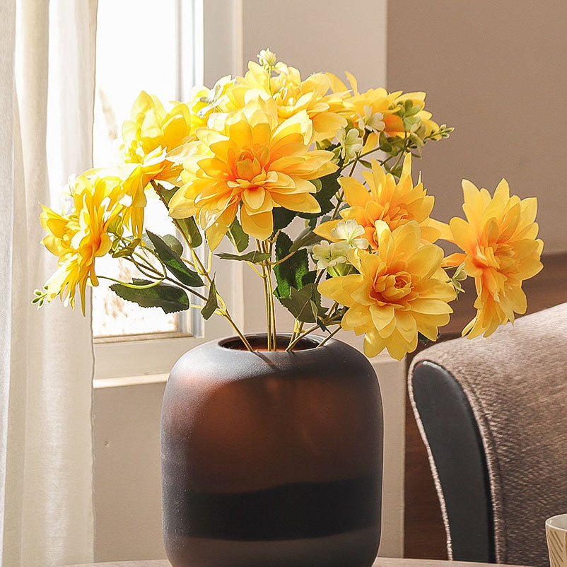 Formal Dahlias Faux Stem - Yellow