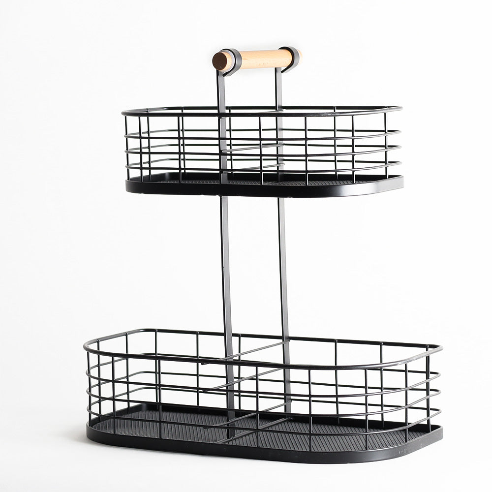 Frame 2-Tier Storage Basket - Black