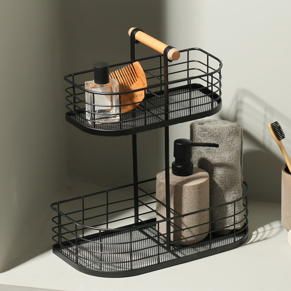 Frame 2-Tier Storage Basket - Black