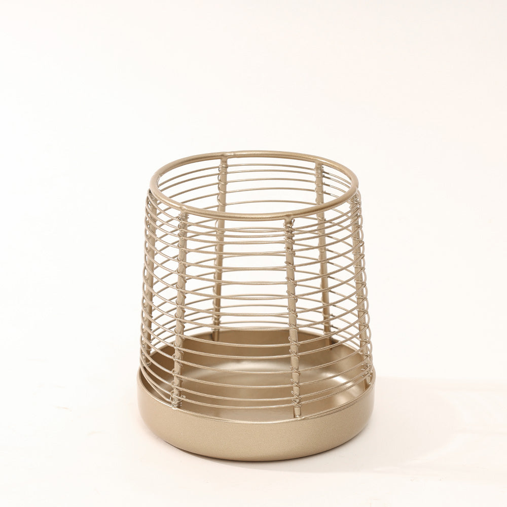 Fray Round Metal Organiser - Gold