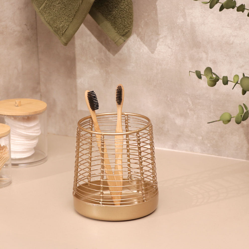 Fray Round Metal Organiser - Gold