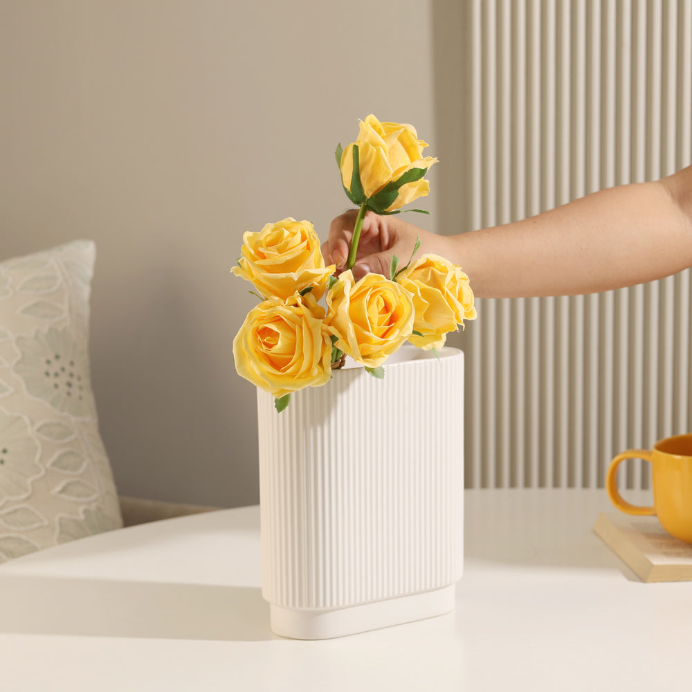 French Roses Faux Bunch Short - Yellow