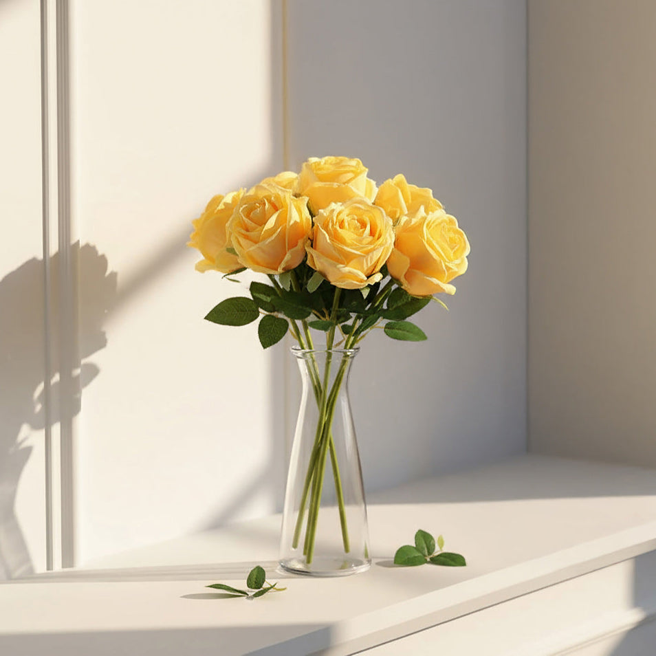 French Roses Faux Bunch Short - Yellow