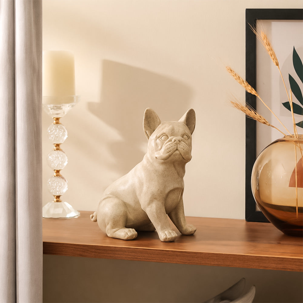 French Bulldog Sculpture Medium - Speckled Beige