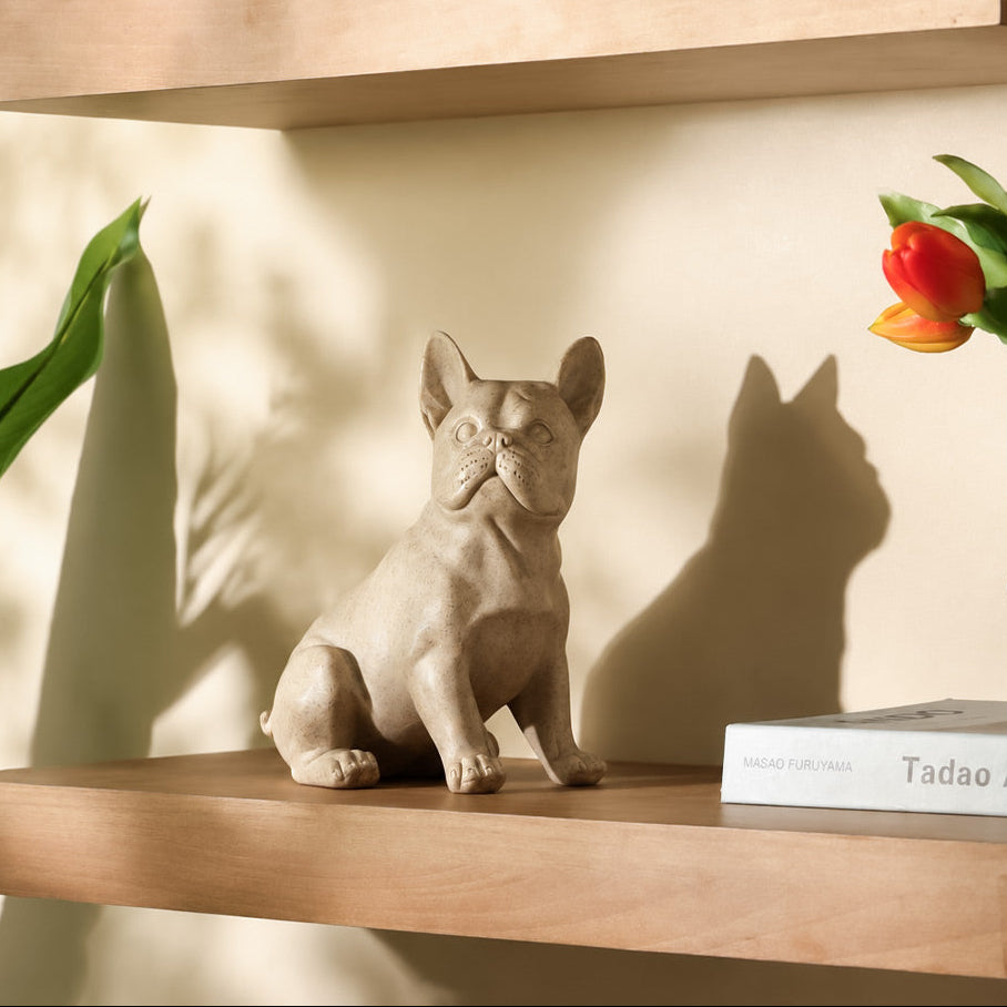 French Bulldog Sculpture Medium - Speckled Beige