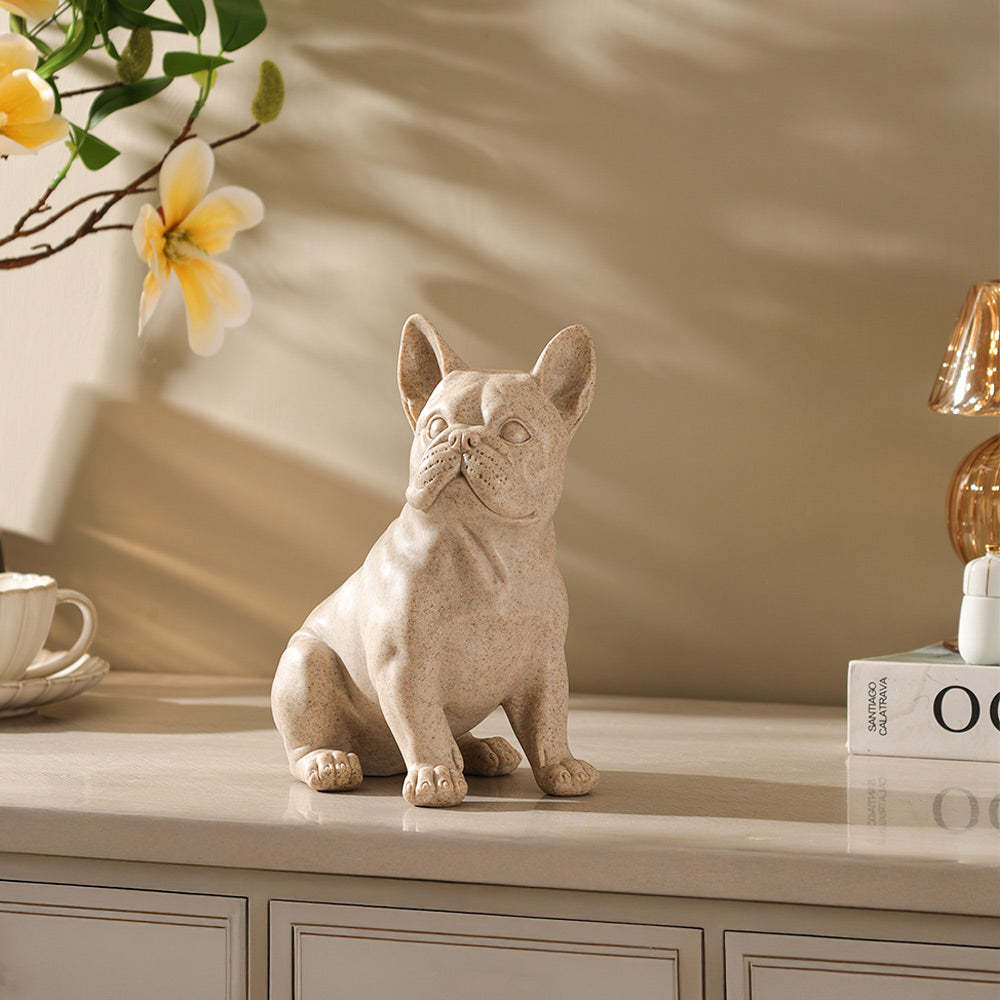 French Bulldog Sculpture Medium - Speckled Beige