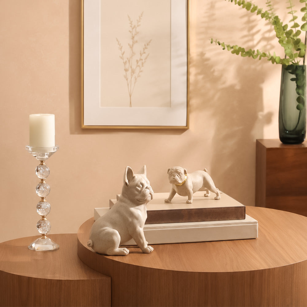 French Bulldog Sculpture Medium - Speckled Beige