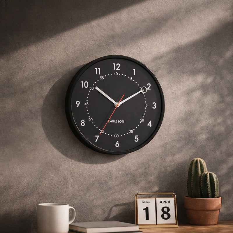 Fresco Wall Clock 31cm - Black