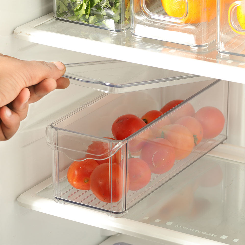 Fresco Deep Fridge Bin with Lid Deep - Clear