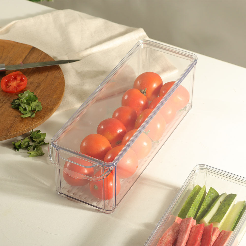 Fresco Deep Fridge Bin with Lid Deep - Clear