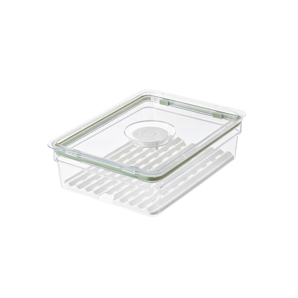 Short Produce Storage Container with Insert Tray Large