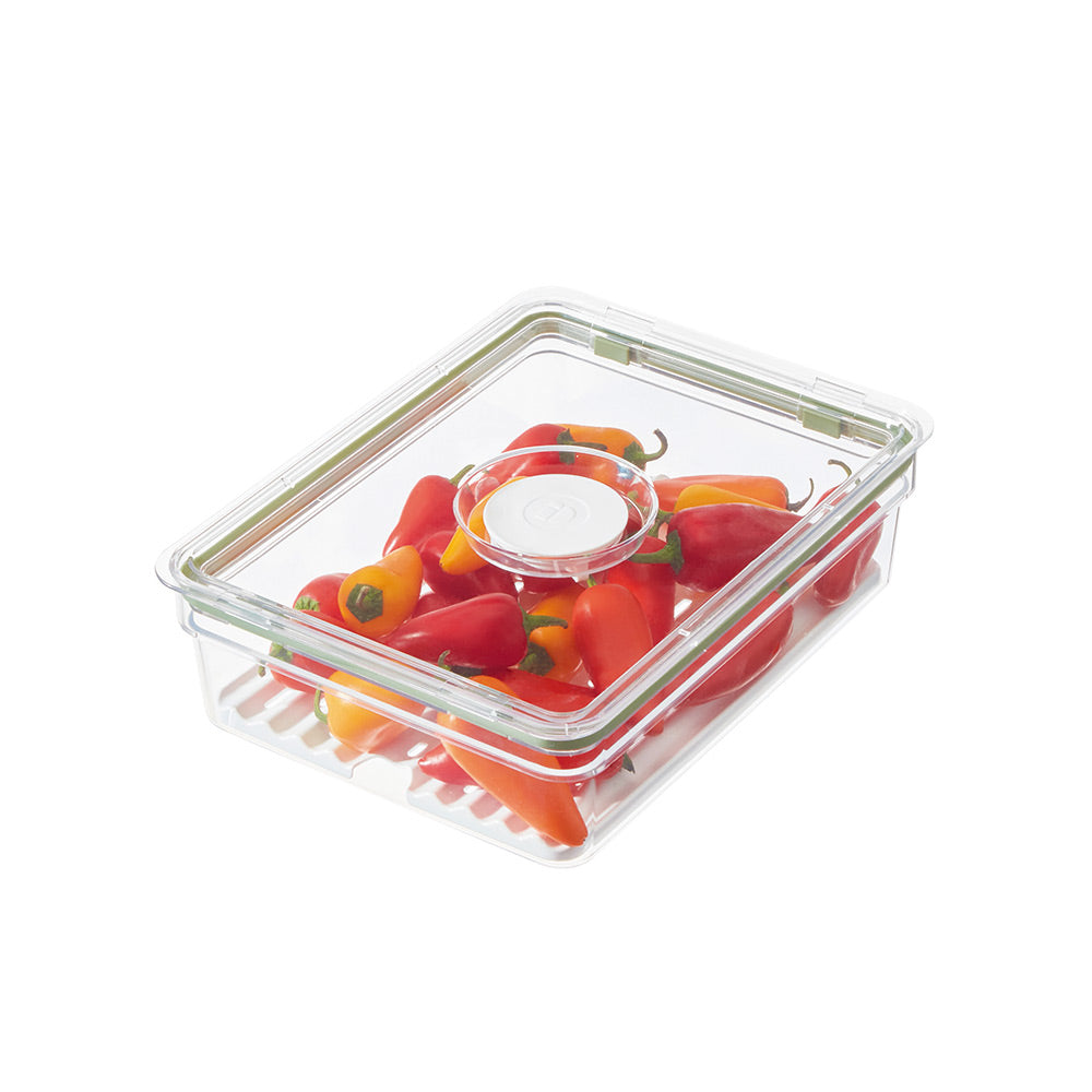 Short Produce Storage Container with Insert Tray Large