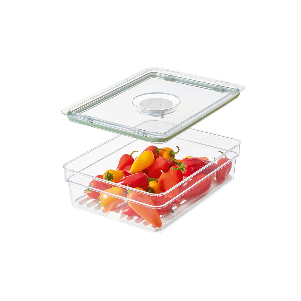 Short Produce Storage Container with Insert Tray Large