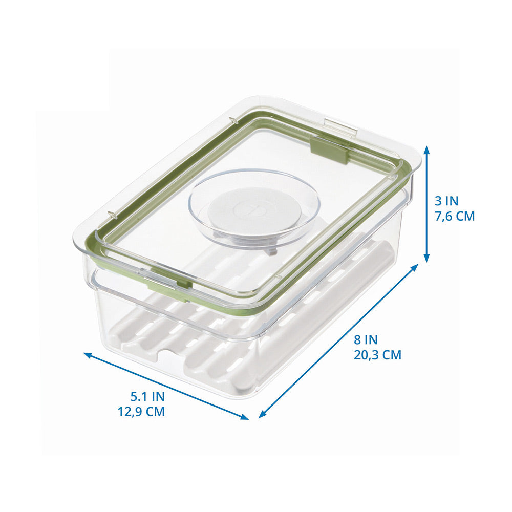 Short Produce Storage Container with Insert Tray Medium