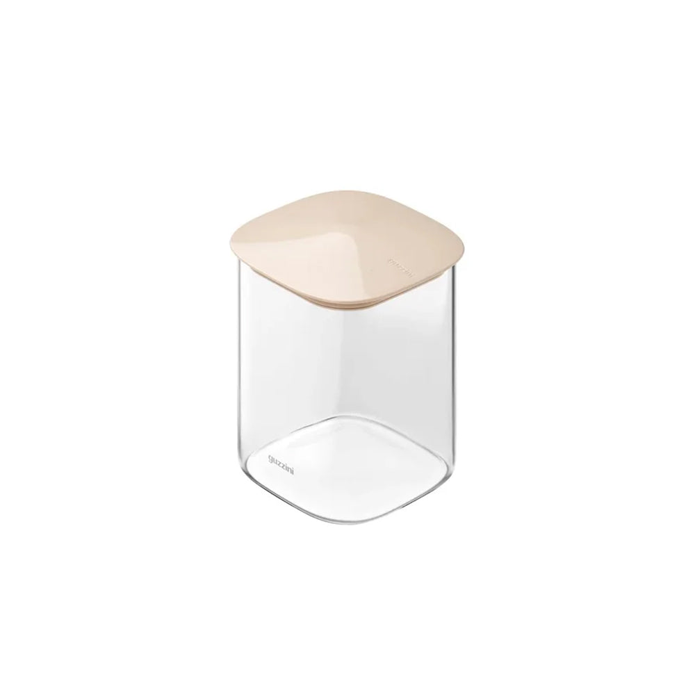 Fresh & Style Square Glass Storage Box 1000ml - Beige