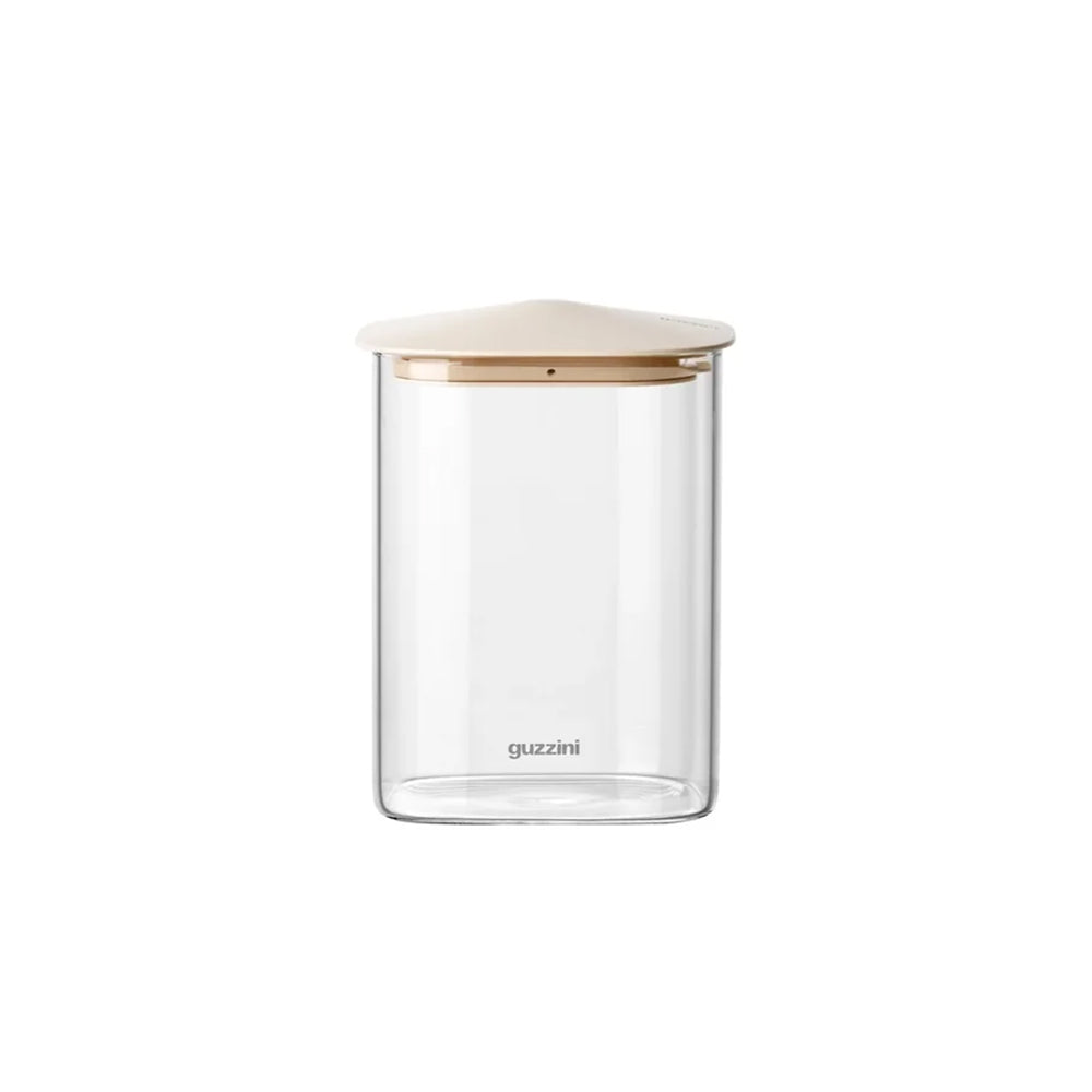 Fresh & Style Square Glass Storage Box 1000ml - Beige