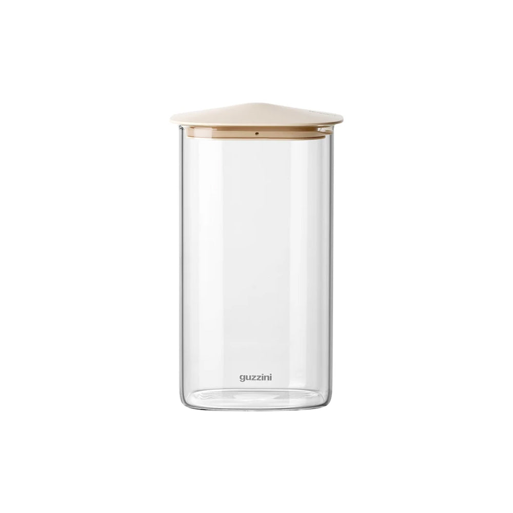 Fresh & Style Square Glass Storage Box 1400ml - Beige