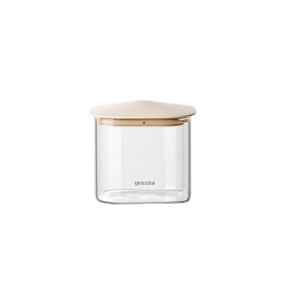 Fresh & Style Square Glass Storage Box 650ml - Beige