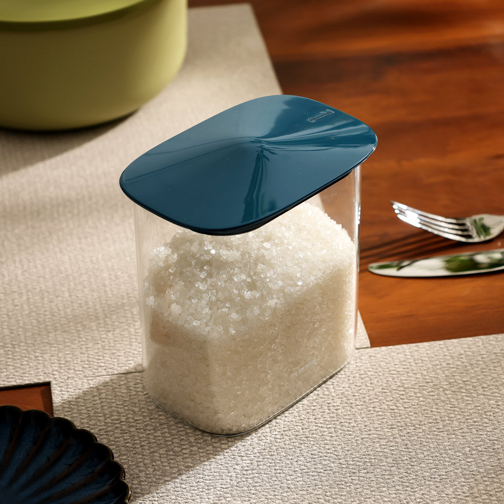 Fresh & Style Rectangular Glass Storage Box 1000ml - Blue