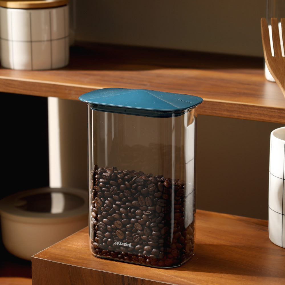 Fresh & Style Rectangular Glass Storage Box 1300ml - Blue