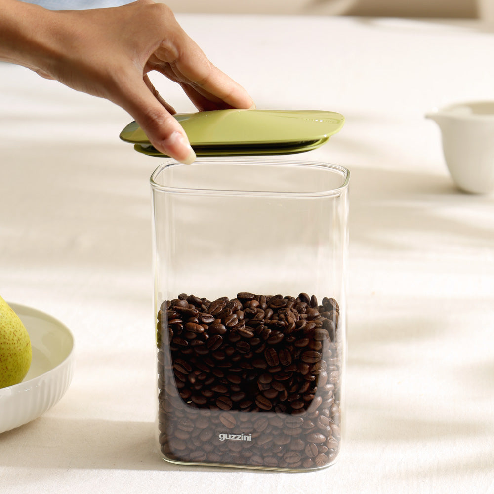 Fresh & Style Rectangular Glass Storage Box 1300ml - Green