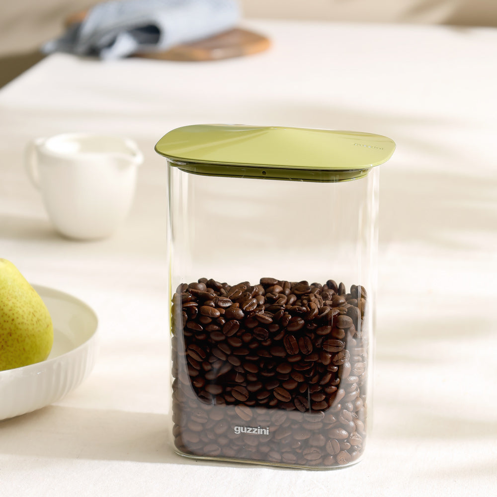 Fresh & Style Rectangular Glass Storage Box 1300ml - Green