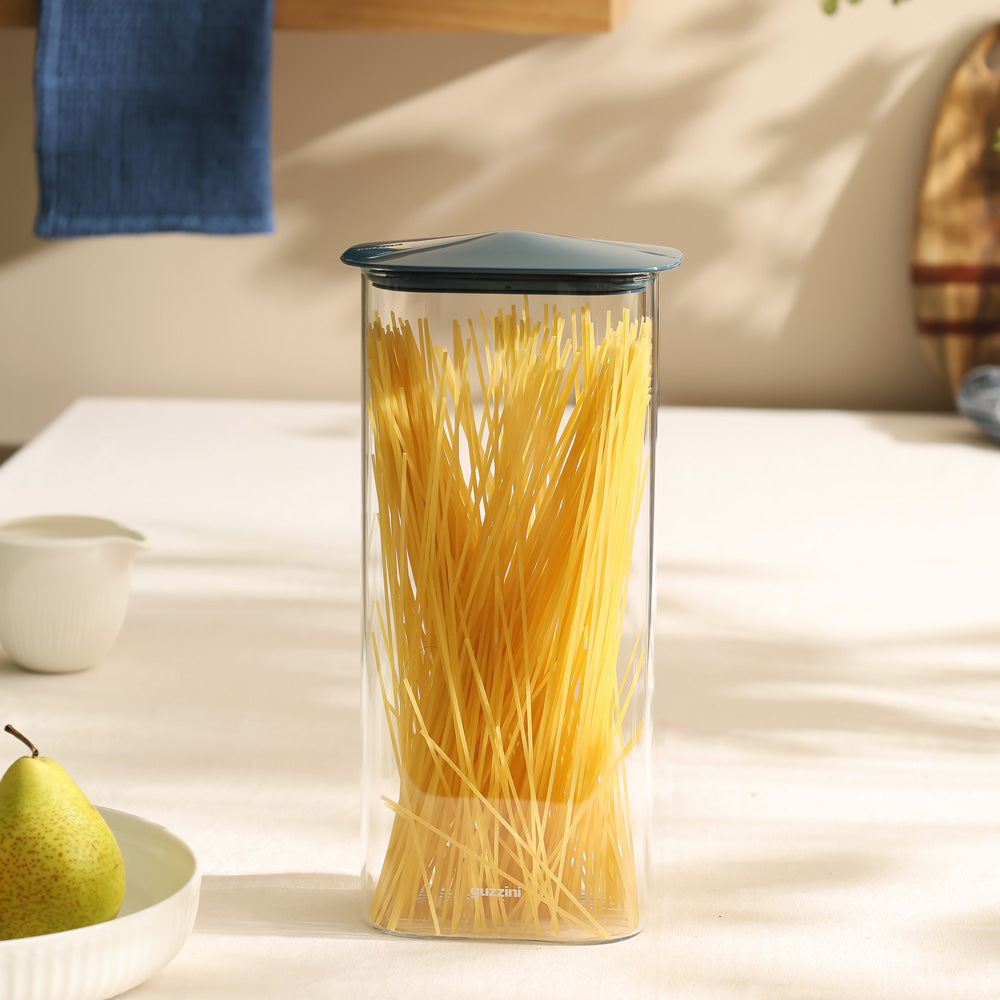 Fresh & Style Rectangular Glass Storage Box 2100ml - Blue