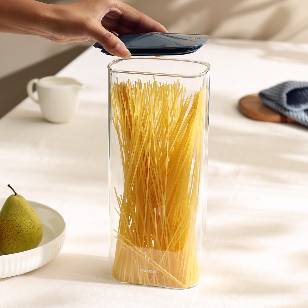 Fresh & Style Rectangular Glass Storage Box 2100ml - Blue