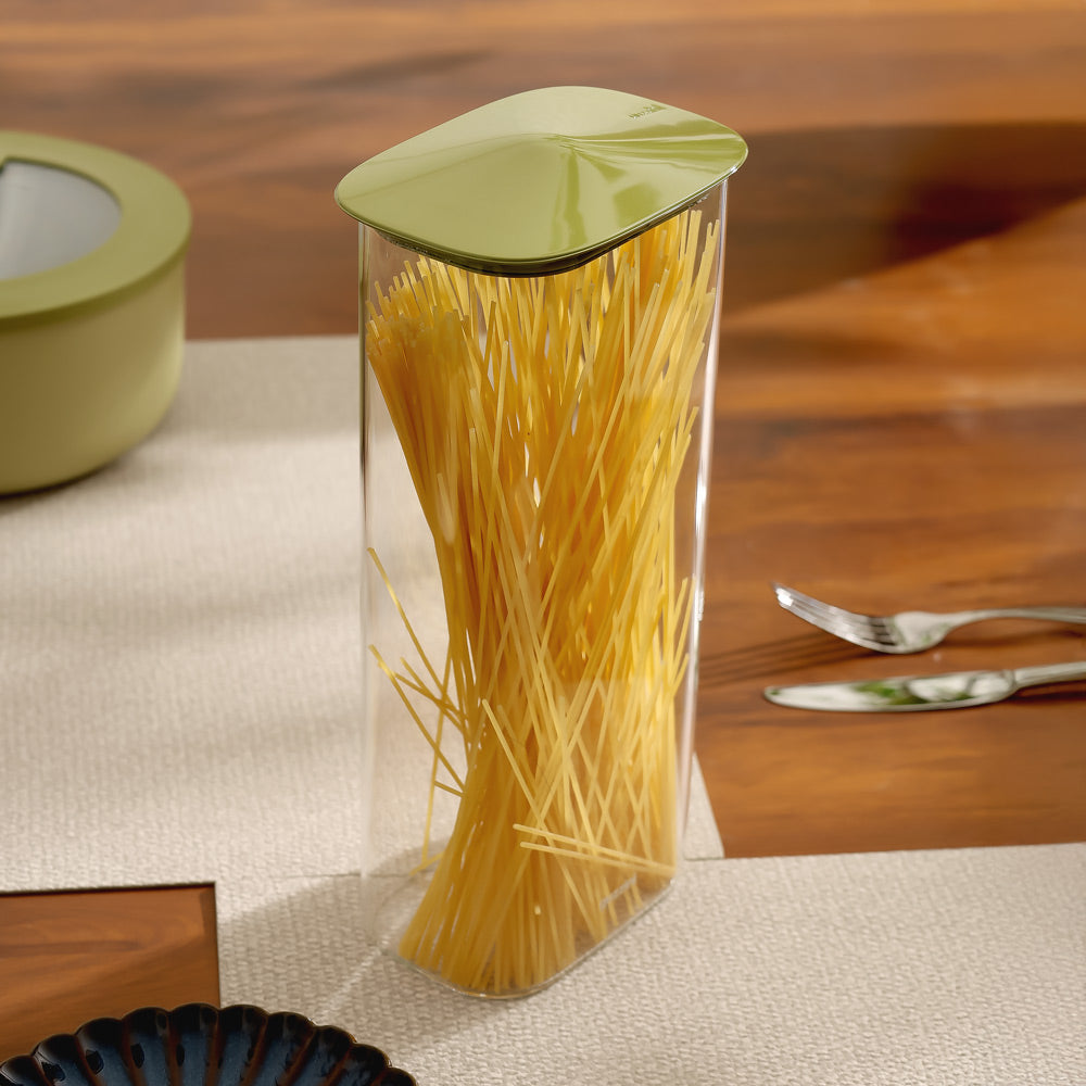 Fresh & Style Rectangular Glass Storage Box 2100ml - Green