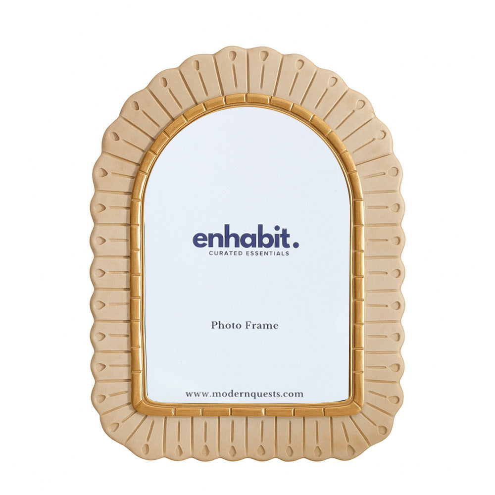 Frieze Portrait Photo Frame Large - Ivory Gold