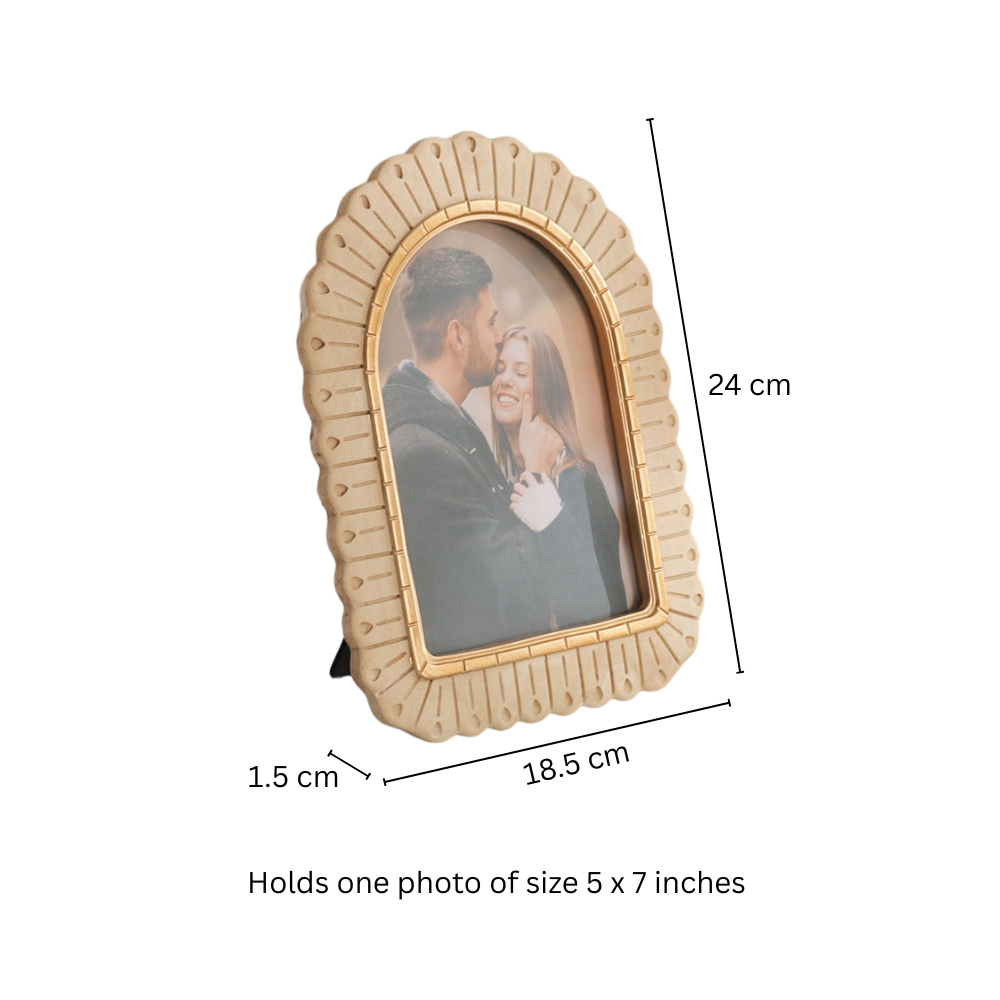 Frieze Portrait Photo Frame Large - Ivory Gold