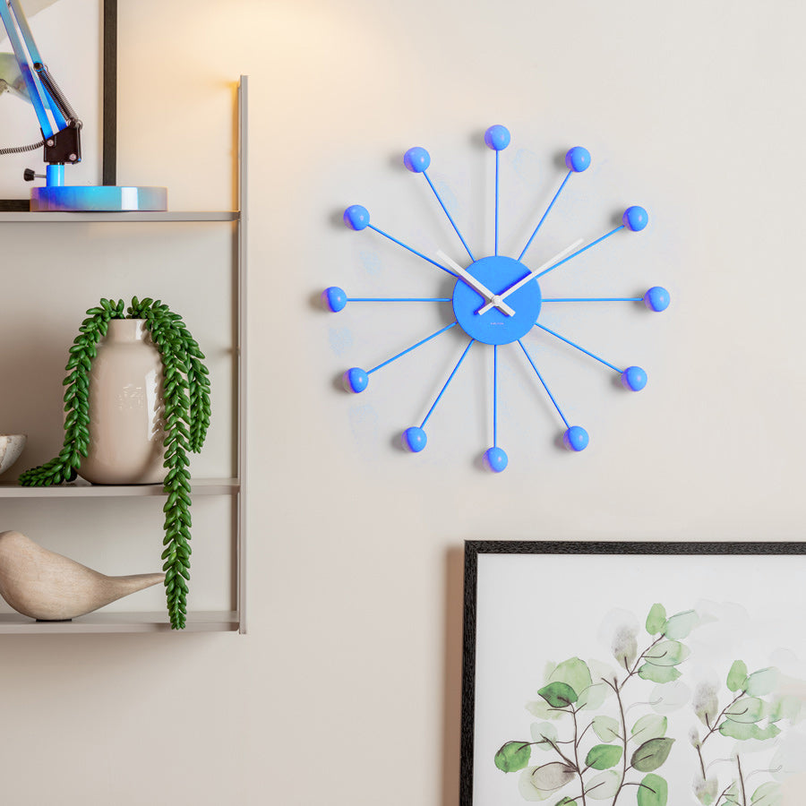 Funky Spider Wall Clock 40cm - Bright Blue