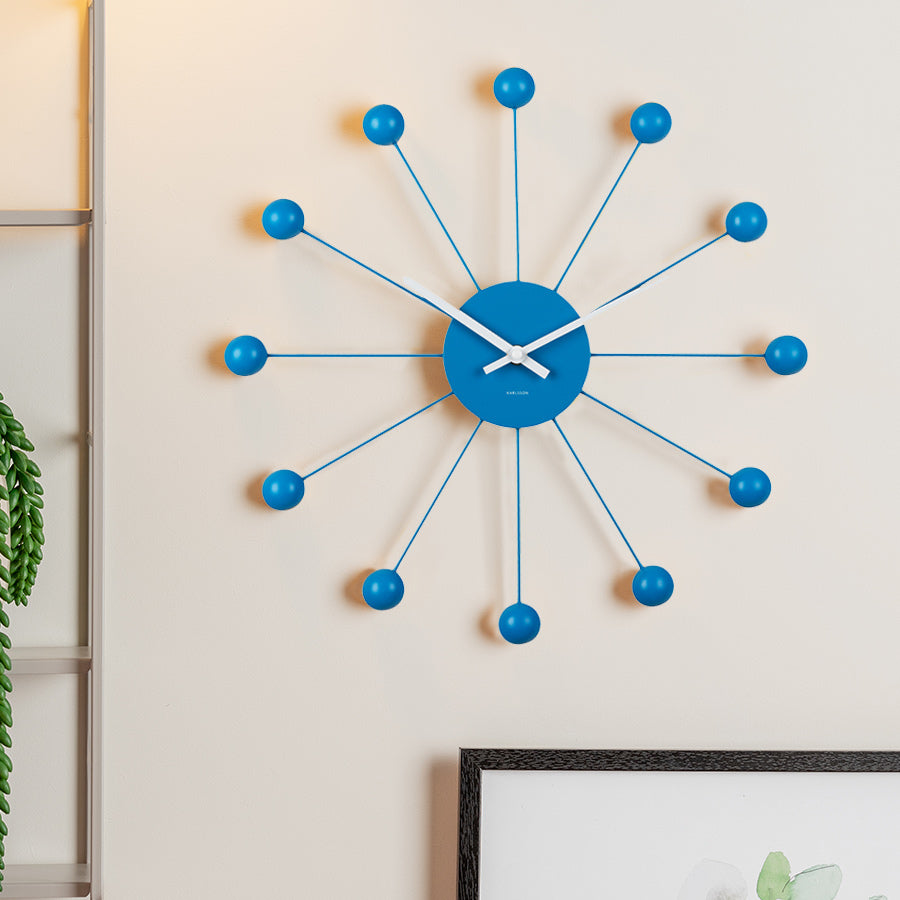 Funky Spider Wall Clock 40cm - Bright Blue