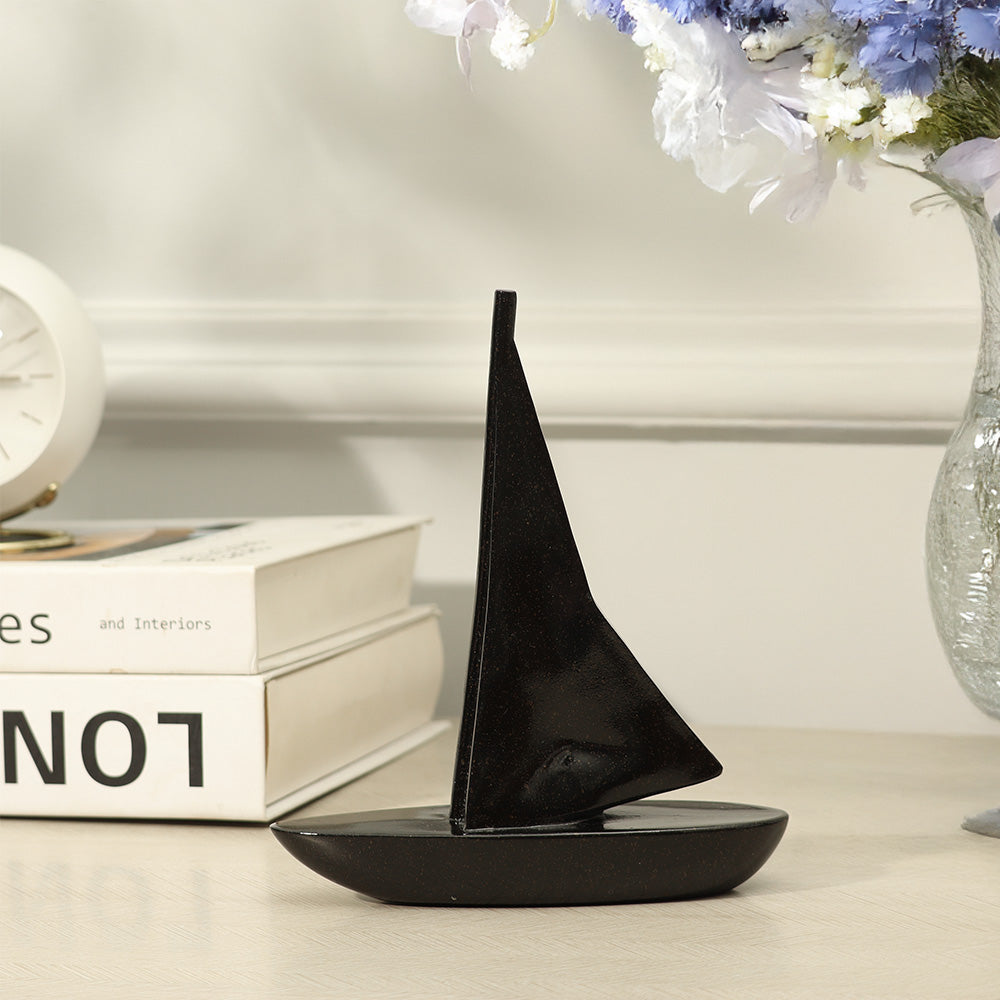 Geometric Sailboat Sculpture Small - Black