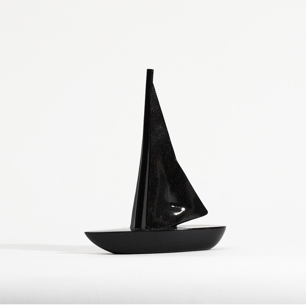 Geometric Sailboat Sculpture Small - Black