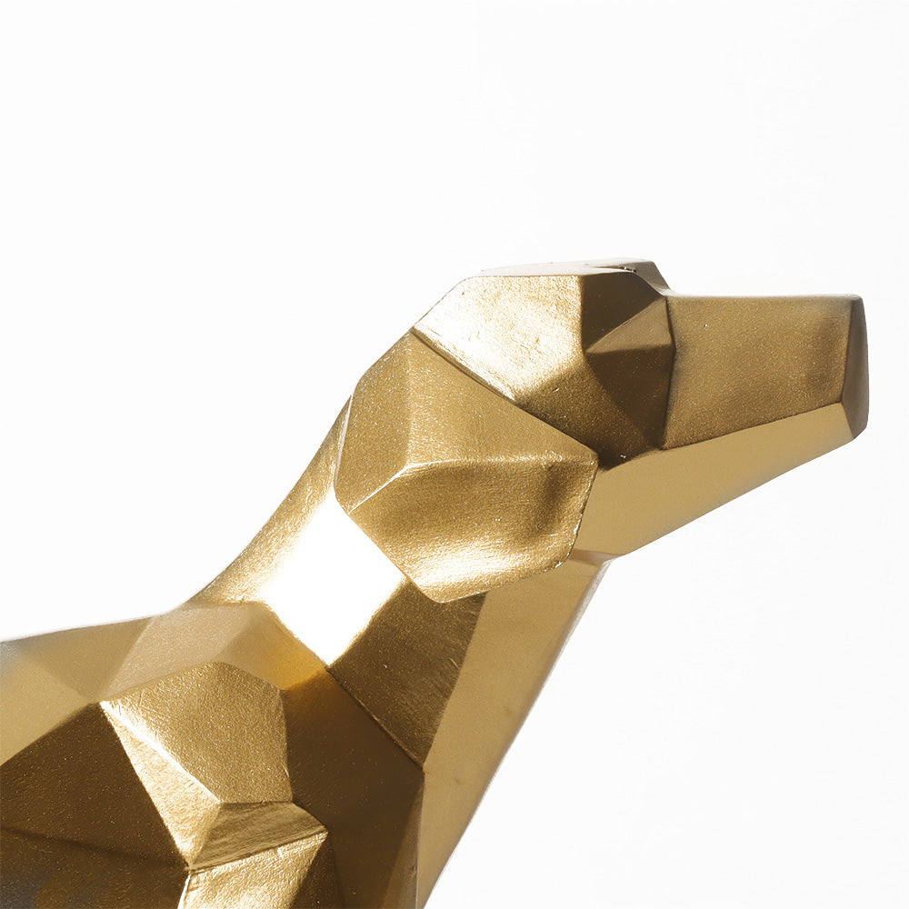 Geometric Standing Dog Sculpture - Gold