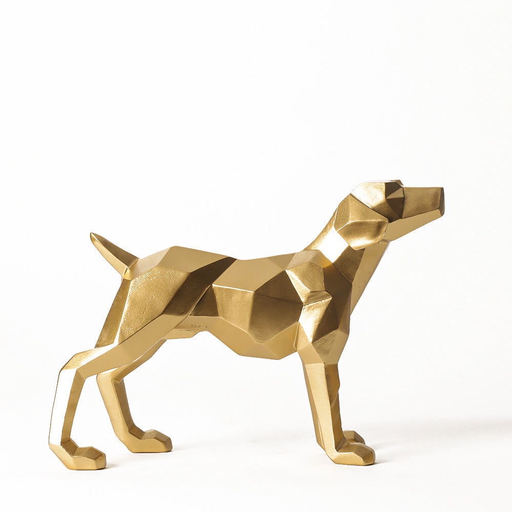 Geometric Standing Dog Sculpture - Gold