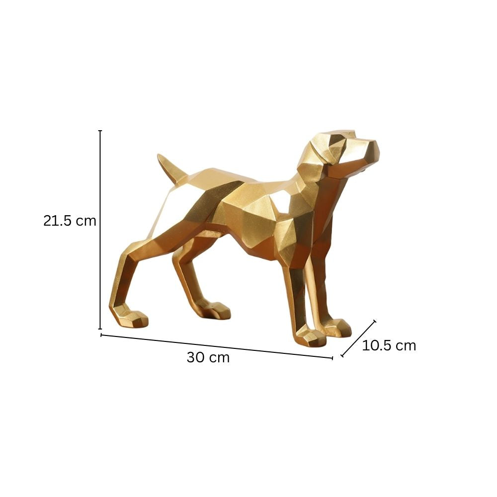 Geometric Standing Dog Sculpture - Gold