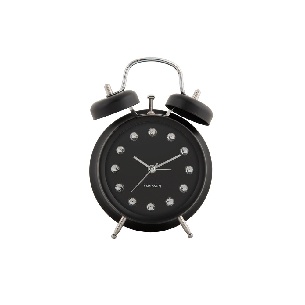 Glam Diamonds Alarm Clock - Black