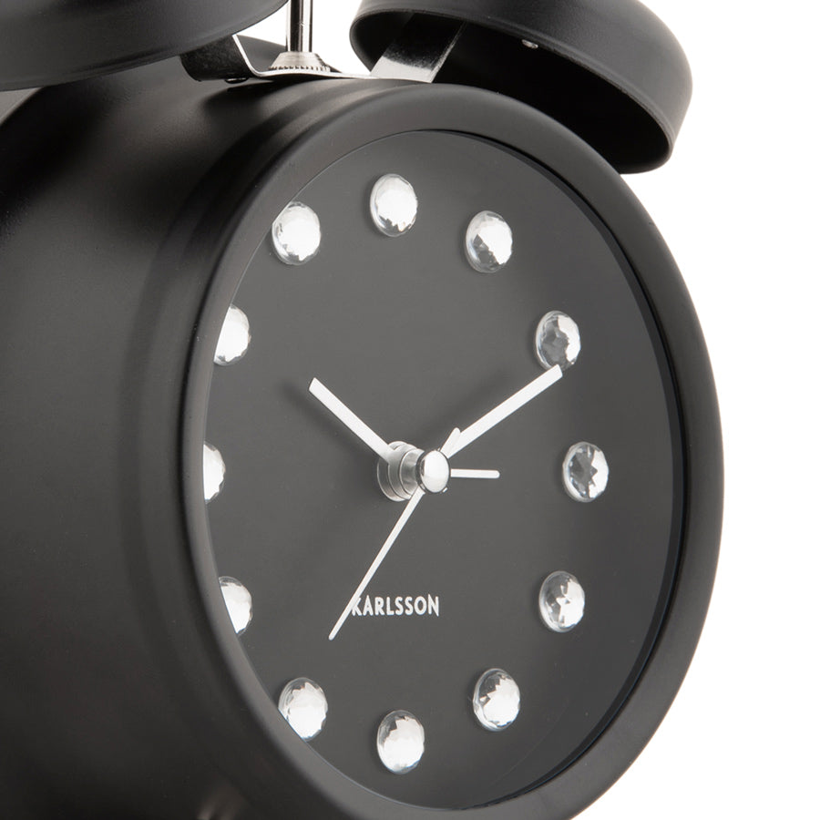 Glam Diamonds Alarm Clock - Black