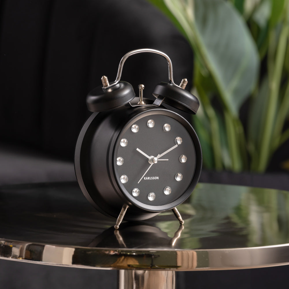 Glam Diamonds Alarm Clock - Black