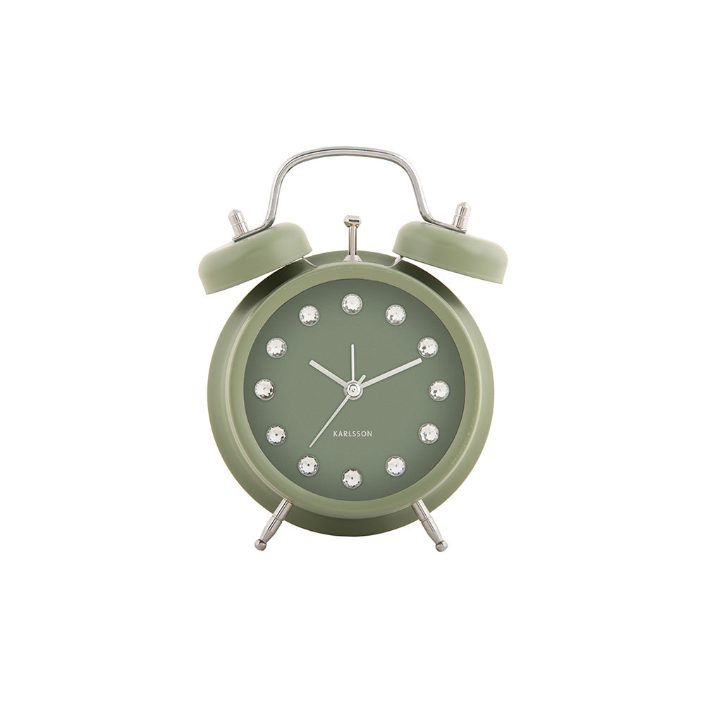 Glam Diamonds Alarm Clock - Green