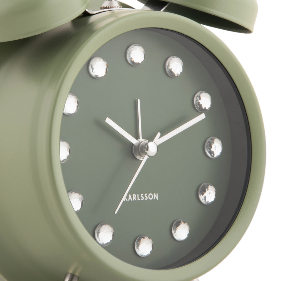 Glam Diamonds Alarm Clock - Green