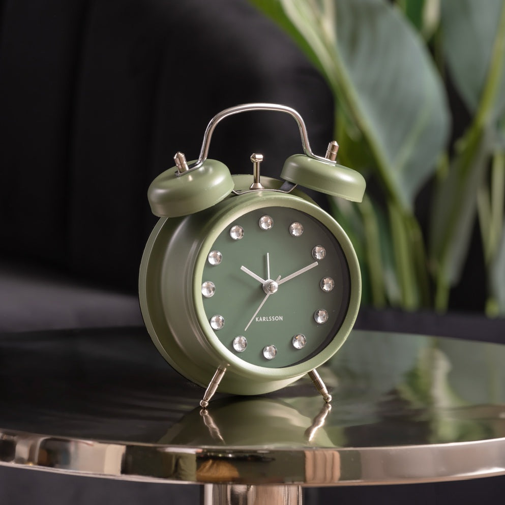 Glam Diamonds Alarm Clock - Green