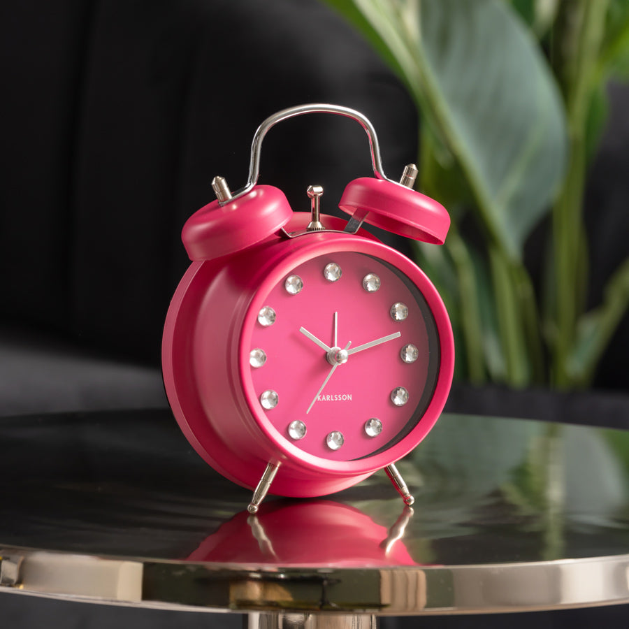 Glam Diamonds Alarm Clock - Dark Pink