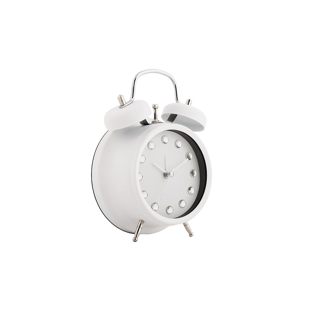 Glam Diamonds Alarm Clock - White